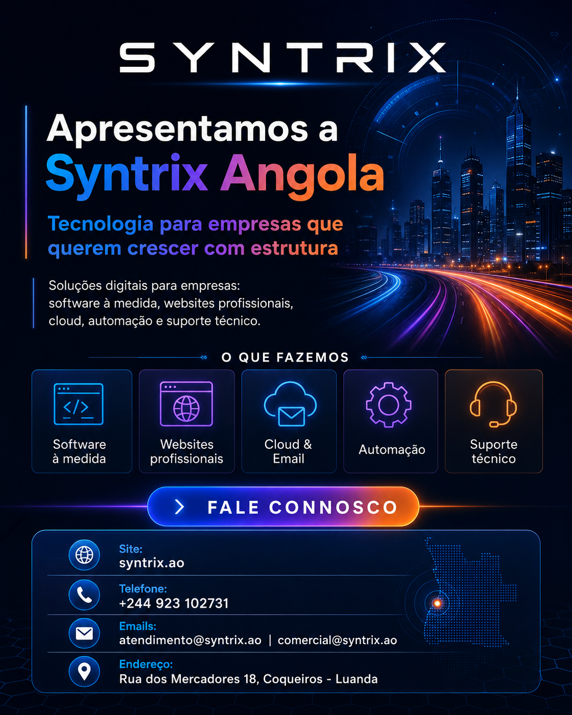 Syntrix Angola: tecnologia para empresas que querem crescer com estrutura